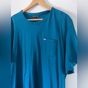 Michael Kors Men’s Pocket Slub Crewneck T-Shirt Hybrid Blue 2XL T-Shirt